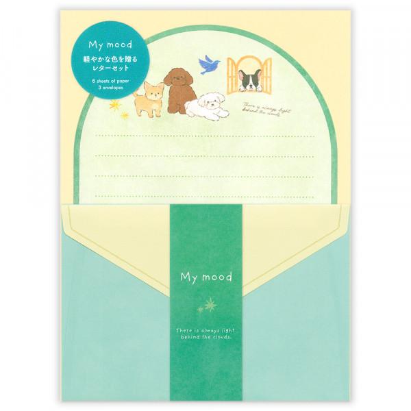 レターセット エヌビー社 レター My mood マイムード グリーン 1340104 犬 イヌ いぬ