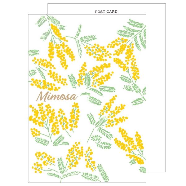 季節のお花と花言葉をデザインした、紙の凹みとインクの「滲み」「かすれ」にアナログさが感じられる「活版印刷」のポストカードです。活版印刷（かっぱんいんさつ）とは、凸版にインクを塗って紙に転写する印刷方法です。○ミモザ：花言葉／友情●サイズ：横...