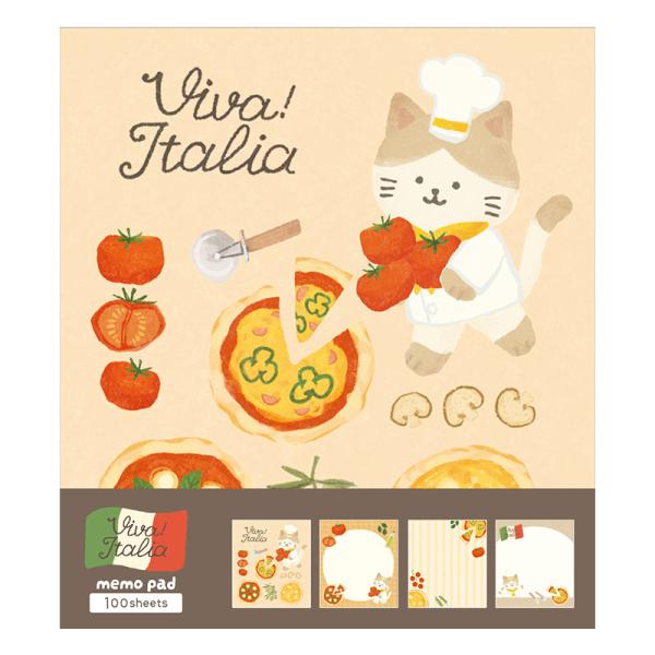 メモパッド メモ帳 古川紙工 イタリア ピザにゃんこイタリア LM364 アニマル ねこ ネコ