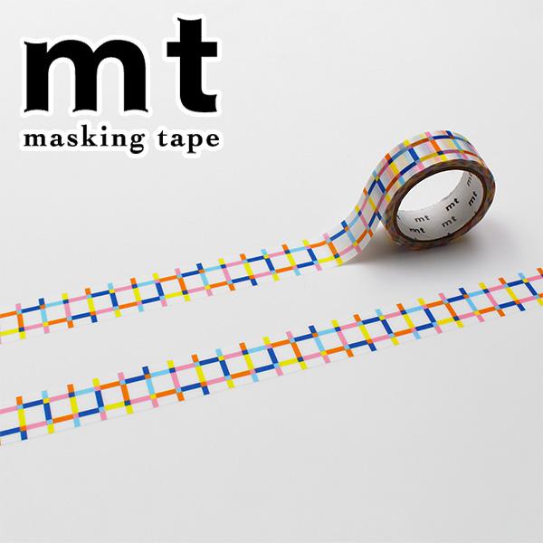 マスキングテープ mt カモ井加工紙 1P deco カラフルギンガムチェック・ランダム MT01D605 15mm×5m