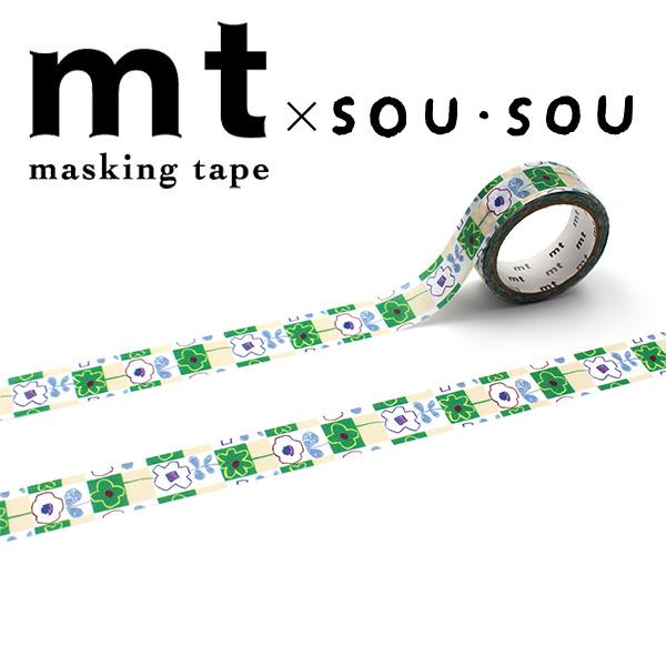 マスキングテープ mt カモ井加工紙 mt×SOU・SOU わらわ MTSOU34 15mm×5m 花柄 フラワー