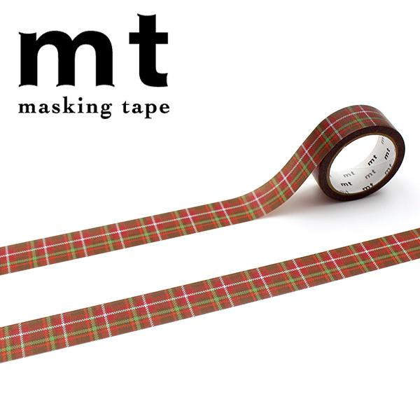 マスキングテープ mt カモ井加工紙 1P deco モザイクタータンチェック・レッド MT01D622 15mm×5m