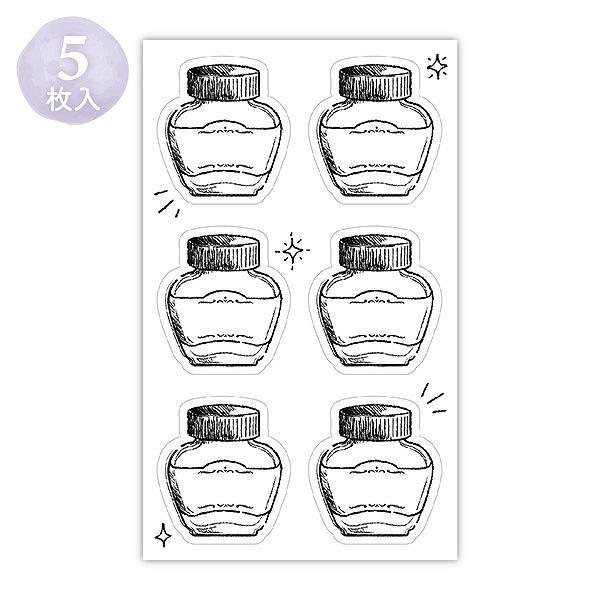 シートシール ササガワ 綴 インクで描くラベルシール インク瓶 36-5400