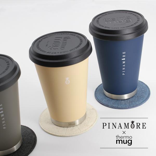 【thermomag × PINAMORE】 コラボタンブラー 水筒 蓋付き マグカップ 保温保冷 対応 真空二重構造 エコ 持ち運び