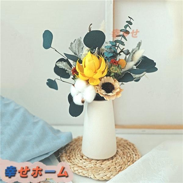 ドライフラワー 木綿 バラ アートフラワー プリザーブドフラワー 花瓶付き インテリア用 ユーカリ 水やり不要 ナチュラル 誕生日 耐久性 Xhyxf1c66a1d 幸せホーム 通販 Yahoo ショッピング