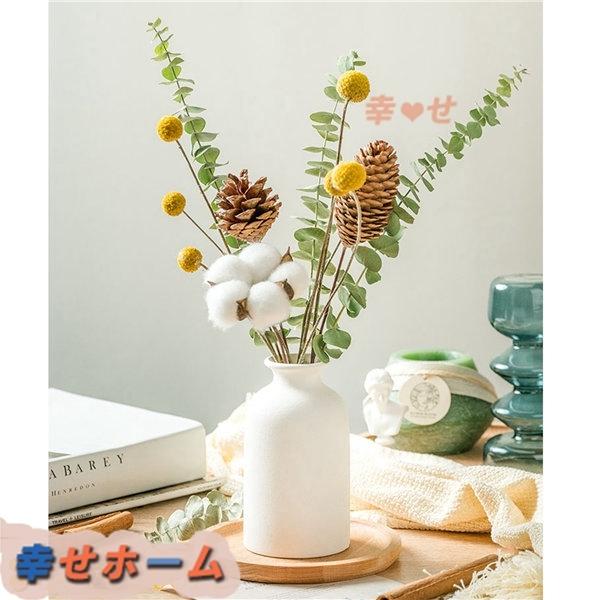 ドライフラワー 木綿 デージー 可愛い 枯れない花 オシャレ 花瓶付き ユーカリ 装飾用 結婚記念日 テーブル用 水やり不要 ダイニング Xhyxc03a 幸せホーム 通販 Yahoo ショッピング