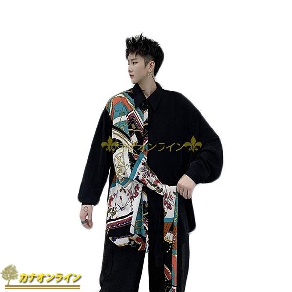 春夏秋 上着 前開き 長袖シャツ メンズ プリント かっこいい 切り替え 個性的 不規則 ファッション カジュアル ロング丈 ゆったり Hjxgffd6a34b458f カナオンライン 通販 Yahoo ショッピング