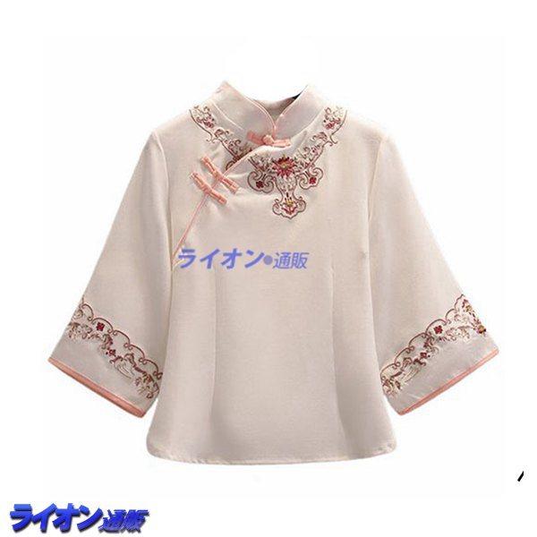 ブラウス 中華風スカート 立襟 刺繍 ワイドパンツ 改良チャイナドレス レトロ 夏 雰囲気 ファッション ママ シャツ チャイナ 透けない Dnaa24b5966 ライオン通販 通販 Yahoo ショッピング