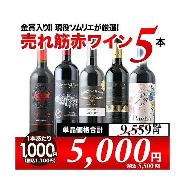 ワイン ワインセット 赤ワイン 金賞入り 現役ソムリエの売れ筋赤ワイン