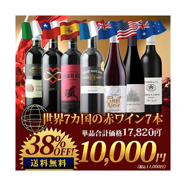 ワイン ワインセット 赤ワイン 世界7カ国の赤ワイン7本セット 送料無料