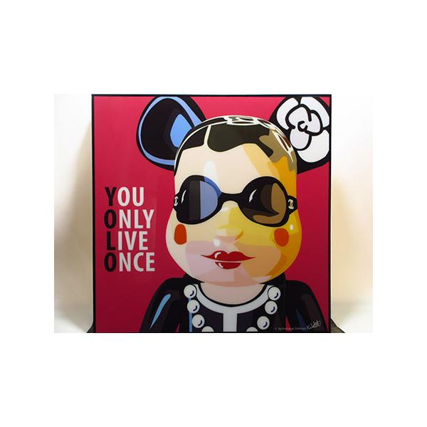 新品 No 379】 ポップアートパネル ベアブリック YOLO :KP379:ポップ
