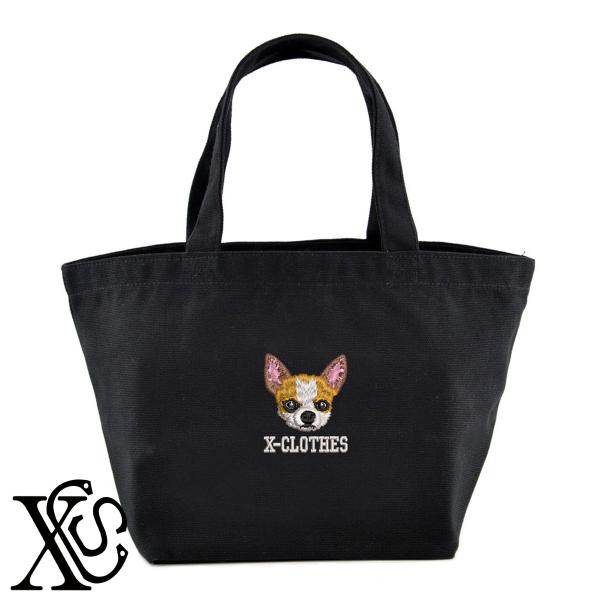 チワワ12柄単 刺繍 キャンバス生地 ランチ ミニ トートバッグ レディース メンズ【X-CLOTHES】オリジナル グッズ ワンポイント 雑貨