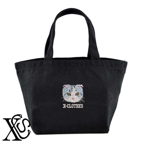 スコティッシュフォールド5柄単 刺繍 キャンバス生地 ランチ ミニ トートバッグ レディース メンズ【X-CLOTHES】オリジナル グッズ ワンポイント 雑貨