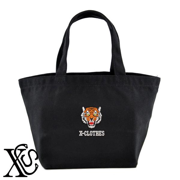 虎10柄単 刺繍 キャンバス生地 ランチ ミニ トートバッグ レディース メンズ【X-CLOTHES】オリジナル グッズ ワンポイント 雑貨