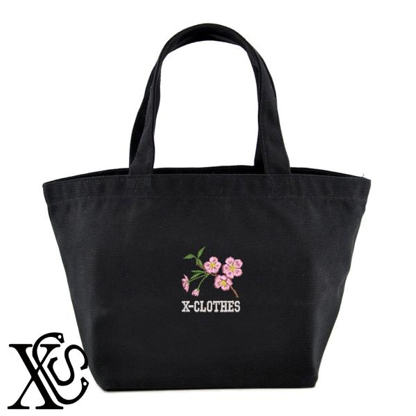 桜4柄単 刺繍 キャンバス生地 ランチ ミニ トートバッグ レディース メンズ【X-CLOTHES】オリジナル グッズ ワンポイント 雑貨