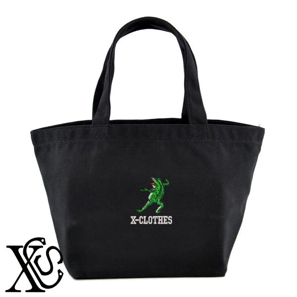 カエル3柄単 刺繍 キャンバス生地 ランチ ミニ トートバッグ レディース メンズ【X-CLOTHES】オリジナル グッズ ワンポイント 雑貨