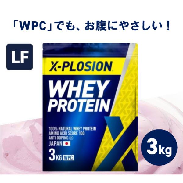 エクスプロージョン WPC ラクトースフリー 3kg ブルーベリー ヨーグルト味 100%ホエイプロテイン 大容量