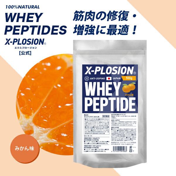 エクスプロージョン ホエイペプチド 500g みかん味 100%ホエイプロテイン :wpe01-ora:X-PLOSION !店 通販 ホエイペプチド