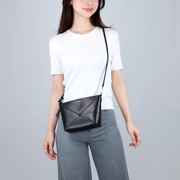 【並行輸入品】 ロエベ LOEWE ショルダーバッグ クラッチバッグ PUZZLE FOLD パズルフォルド ポーチ C510PT1X01 1100 BLACK ブラック