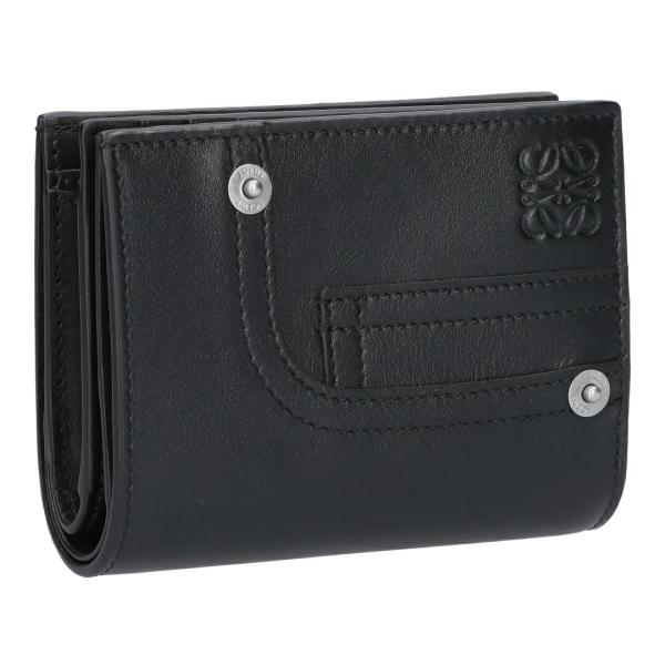 【並行輸入品】 ロエベ LOEWE 折財布 二つ折財布 パンタ コンパクトウォレット C643NCWX13 1100 BLACK