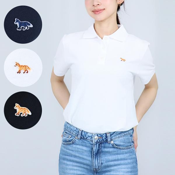 【並行輸入品】 メゾンキツネ MAISON KITSUNE レディース 半袖 ポロシャツ ベイビー フォックス レギュラー ポロ MW00202/OW00207 KP0001 BABY FOX REGULAR POLO