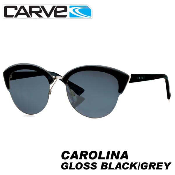 サーフィン サーフボード 初心者 ビギナー サングラス  CAROLINA GLOSS BLACK/GREY POLARIZED レディース 偏光レンズ UVカット 光沢フレーム CARVE