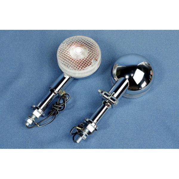 RZ250/350用 メッキボディ＋クリアレンズウインカー 2本セット