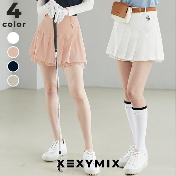 XEXYMIX GOLF プリーツキュロットスカート韓国ゴルフウェア新品 XEXYMIX（ゼクシィミックス） ゼクシーミックス ゴルフ ゴルフウェア