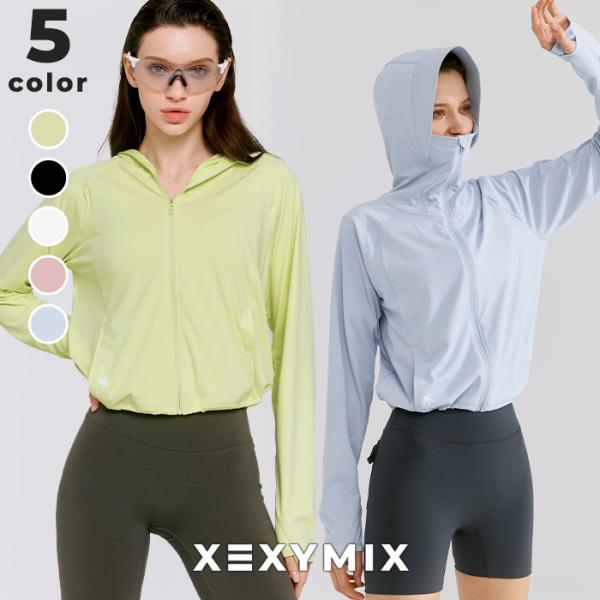 ゼクシィミックス xexymix  ラッシュガード スイムウェア 水陸両用 UVカット フェイスカバー パーカー トレーニング ランニング ゼクシーミックス xwfhj01j2