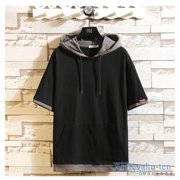半袖パーカー メンズ パーカー 切り替え パーカ プルオーバーパーカー 半袖 フード付き メンズパーカー 父の日 Buyee Buyee 日本の通販商品 オークションの代理入札 代理購入