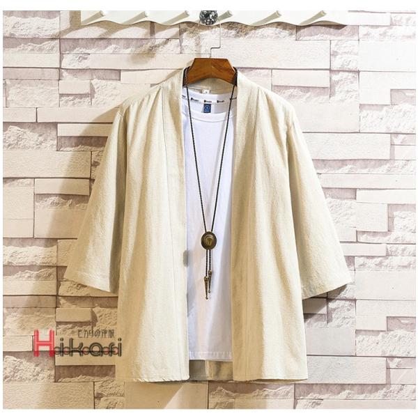 羽織 メンズ 着物 カーディガン 薄手 トップス 羽織 メンズ 夏服 カーディガン はおり 甚平風 無地 涼しい メンズファッション カーデ 春 夏 部屋着 父の日 代購幫