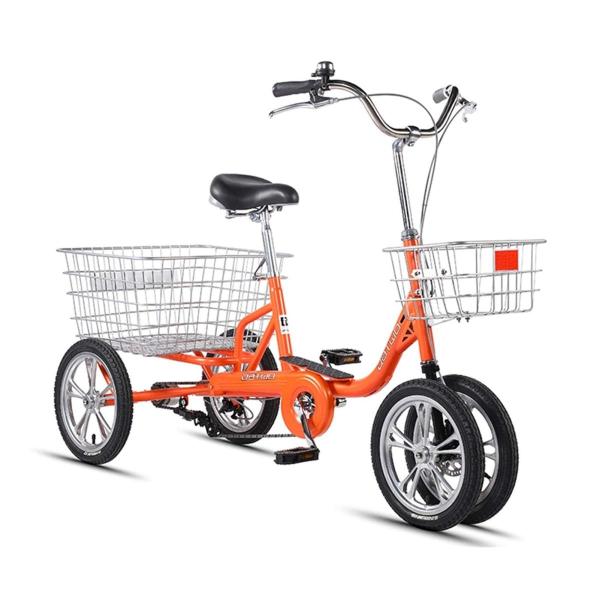 三輪自転車  トライククルーザーバイク、大人三輪車、14インチ3輪バイク、三輪は、クルーズ、ダブルブレーキ、高齢者、女性、男性、初心者の自転車