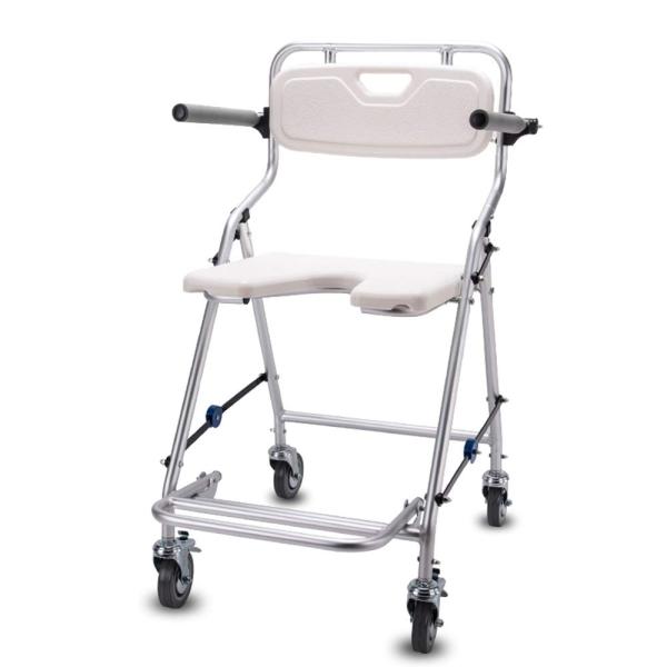 介護用 歩行器 コンパクト 折り畳み式 入浴用車椅子 アルミ製 シャワー