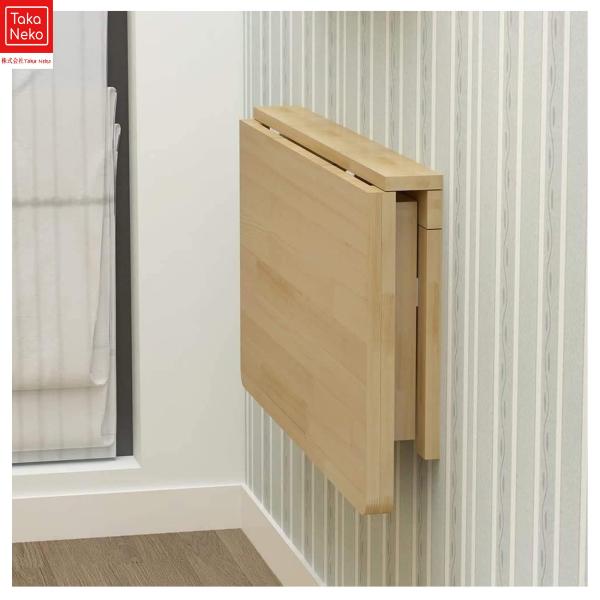 壁掛け式折りたたみテーブル、キッチンとバスルームの木製ダイニングテーブル、ワークベンチと子供用テーブルバルコニー、90°折りたたみテーブル 取り付けが容易で 省スペースで リビングルーム キッチン 寝室 バルコニ