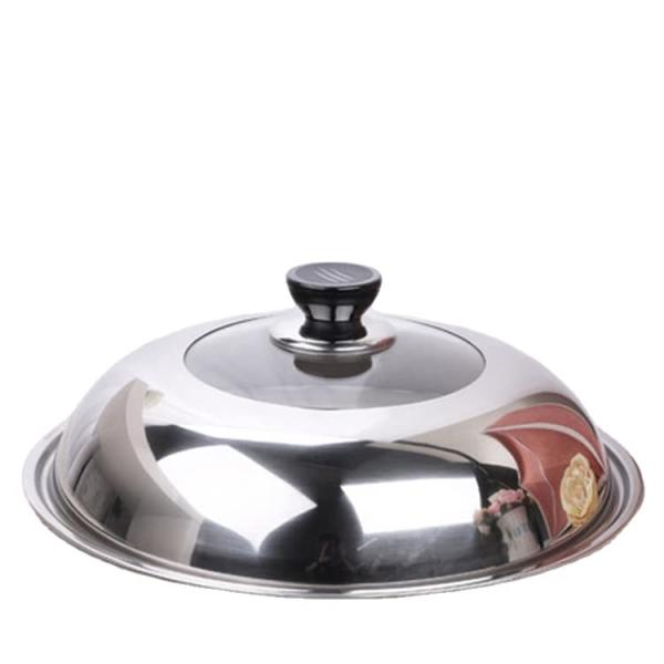 鍋蓋ステンレス鋼鍋蓋カバー強化ガラス中華鍋蓋キッチン大型交換