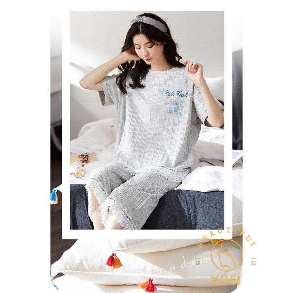 パジャマ ルームウェア レディース 春夏 半袖 パジャマ 綿ルームウェア 大きいサイズ 可愛い レース 七分丈パンツ上下セット パジャマ 寝間き 部屋着 女性 楽天最安値に挑戦