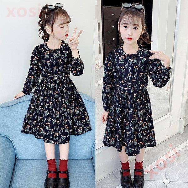 ワンピース キッズ 長袖ワンピース 子供服 女の子 冬 秋 花柄ワンピース 綿 子供ドレス ジュニア チュニック フレア おしゃれ 可愛い カジュアル 新品 150 160 1kdm12 Xosi 通販 Yahoo ショッピング