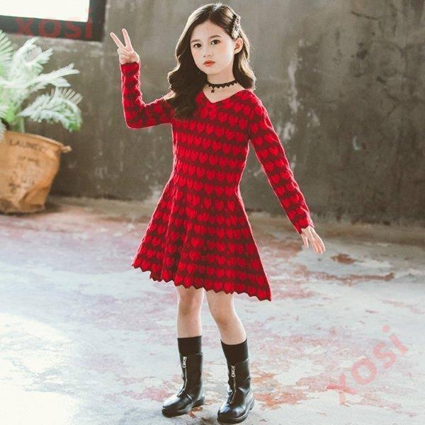 ワンピース キッズ 長袖 子供服 女の子 秋冬 キッズワンピース ニットワンピース セーター 子供ドレス お姫様 ジュニア おしゃれ 可愛い カジュアル 小学生 新品 人気特価激安