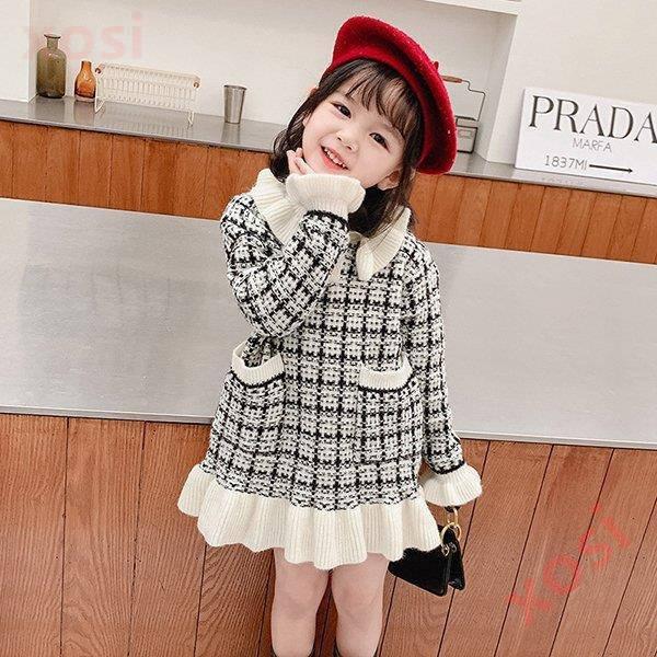 ワンピース キッズ 子供服 女の子 秋 冬 長袖 ニットワンピース 子供ドレス 子ども服 ベビー服 キッズワンピース おしゃれ 可愛い カジュアル 暖かい 新品 90cm 1kdm468 Xosi 通販 Yahoo ショッピング