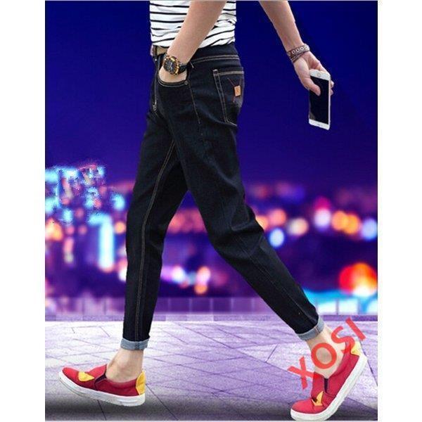 16新品 夏ファッションメンズジーンズ デニムパンツ9分丈 スキニー 男性ズボン スリム 薄手カジュアル日系ジーンズ 黒 青 2kz574 Xosi 通販 Yahoo ショッピング