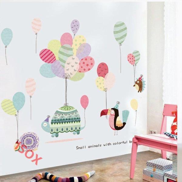売れ筋がひ贈り物 ルームデコ ウォールステッカー 雑貨 インテリア 壁紙デコ グリーン 子ども部屋 キッズ キュート 風船 アニマル 壁紙シール その他テーブル カラー 1 Color Www Fattoriabacio Com