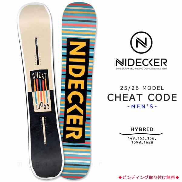 NIDECKER 2022 PLAY152 ハイブリッドキャンバー NIDECKER（ナイデッカー） スノーボード 板 メンズ 単品 CHEAT CODE