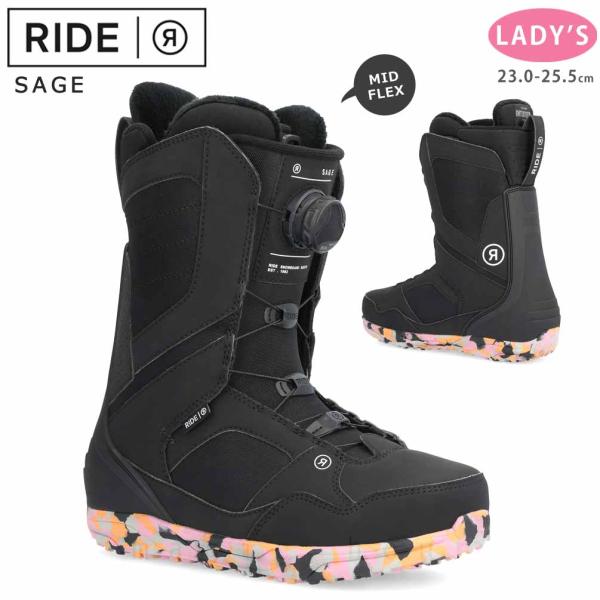 RIDE X SAGE 女性用スノーボードブーツBOA RIDE スノーボード ブーツ BOA レディース ライド SAGE ダイヤル