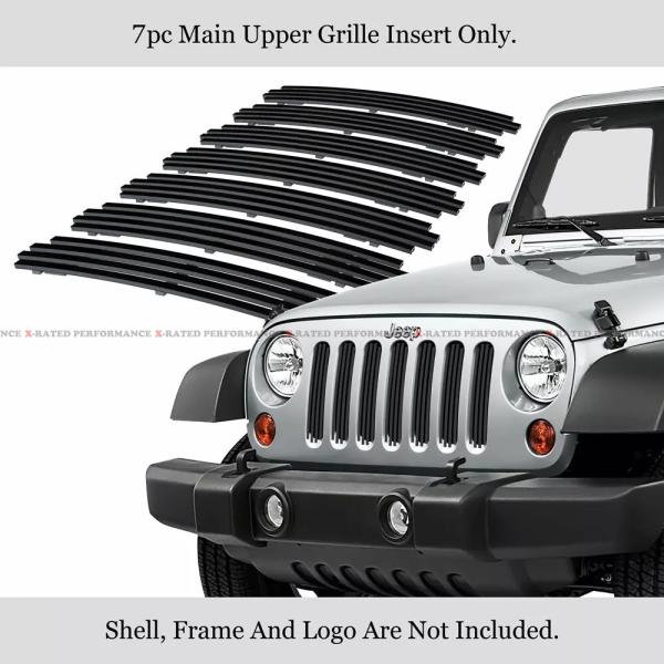 Jeep JK ラングラー　グリルGrille シルバー 2015年製 クロームメッキ ジープラングラーJK2007-2015用7Xフロントグリル