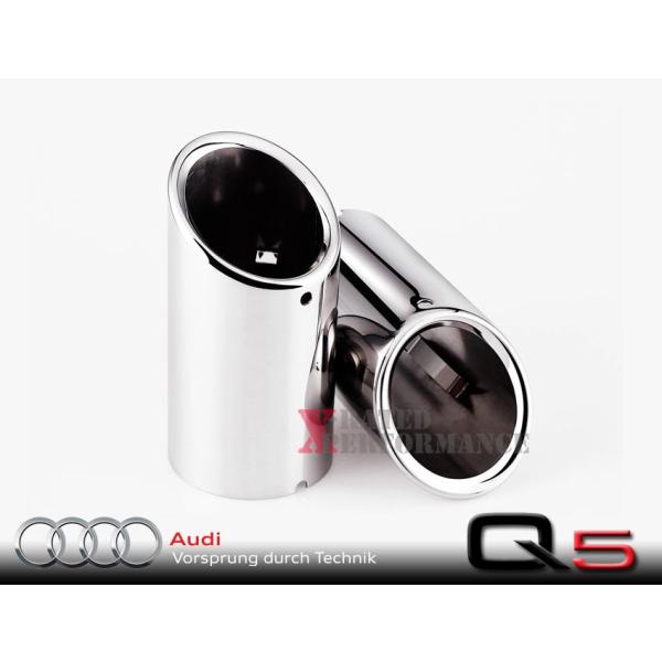 アウディ Q5 8R 2.0TFSI マフラーカッター テールパイプフィニッシャー クローム