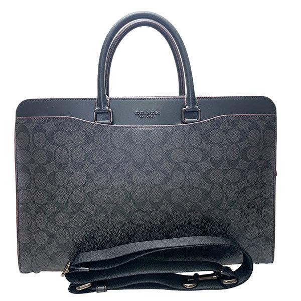 COACH ビジネスバッグ　ブラック COACH（コーチ） 送料無料 バッグ メンズ ブリーフケース シグネチャー