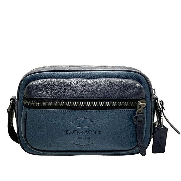 COACH トンプソン レザー メッセンジャーバッグ ショルダーバッグ ネイビー COACH（コーチ） 送料無料 バッグ メンズ ショルダーバッグ レザー