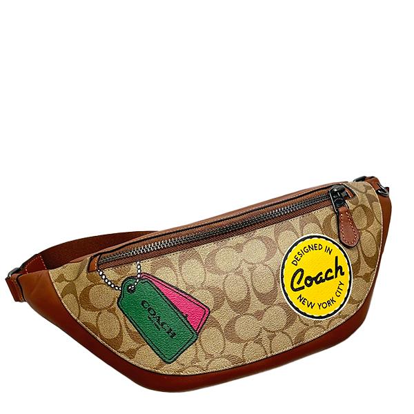美品 コーチ メンズ COACH レザー トロンプルイユ プリント ボディバッグ COACH（コーチ） 送料無料 CH231 バッグ メンズ ボディバッグ