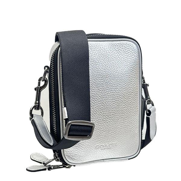 コーチ バッグ メンズ COACH ショルダーバッグ メタリック レザー 