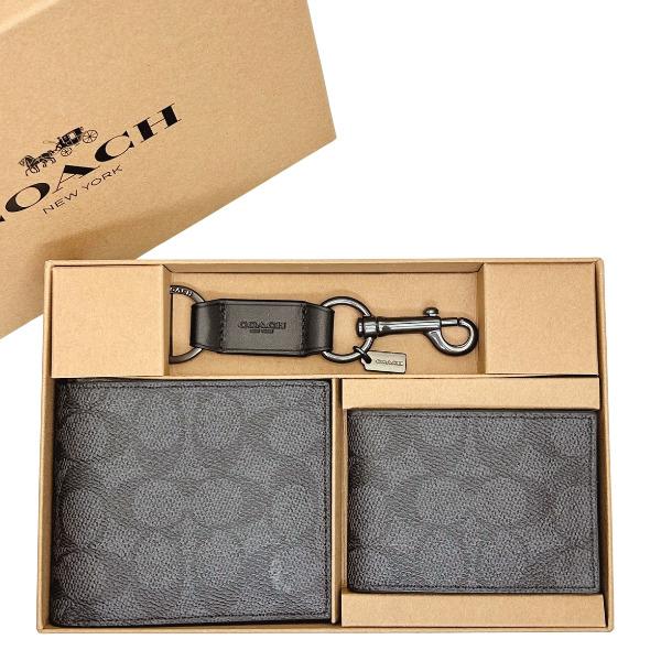 新作　COACH　折り財布　メンズ　３つ折り財布　人気の小銭入れ付き COACH（コーチ） 財布 メンズ 折り財布 シグネチャー 3in1 ウォレット